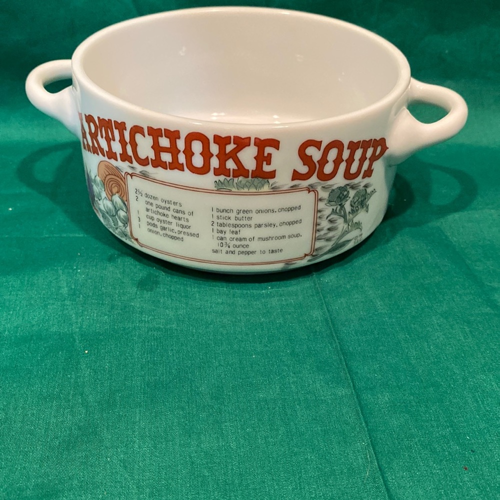 Vintage Ljungberg Soup Bowl 2 Handled NOLA 5 1/16" Artichoke Soup